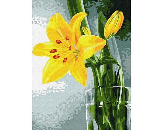 Yellow lily paint by numbers