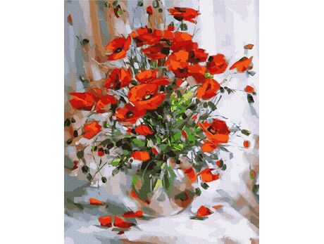 Red poppies paint by numbers