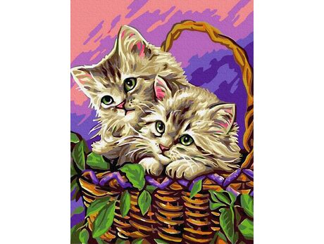 Cats in basket paint by numbers