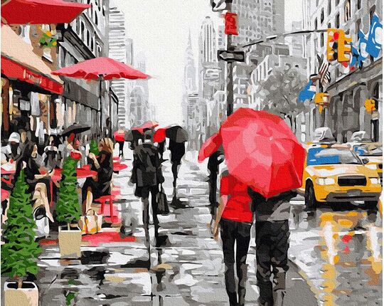 Rain in New York paint by numbers