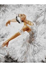 Ballerina in white 40x50cm