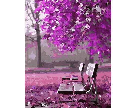 Purple garden paint by numbers