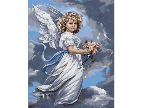 Angel with a bouquet paint by numbers