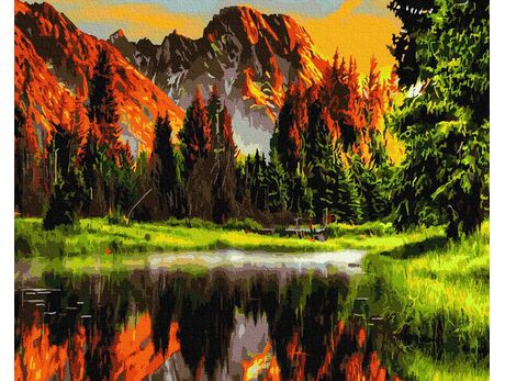 Mountain landscape paint by numbers