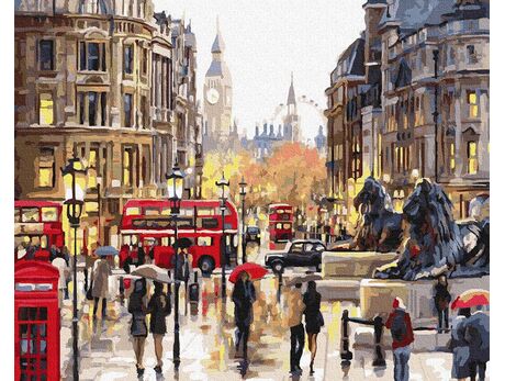 Bright colors of London paint by numbers