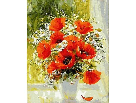 Poppies and daisies 40x50cm paint by numbers