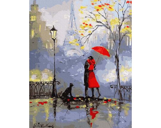 A kiss in Paris paint by numbers