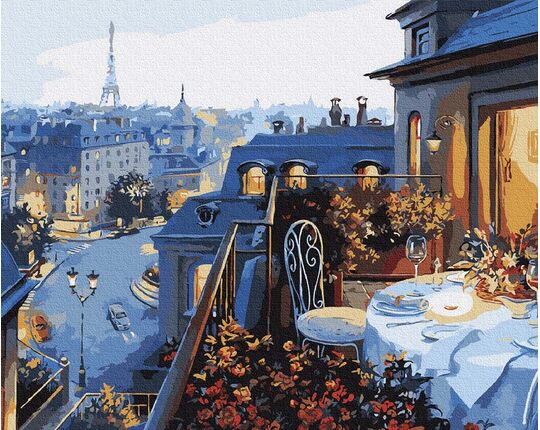 Dinner in Paris paint by numbers