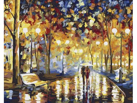 On a rainy evening paint by numbers