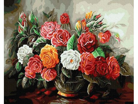 Luxurious bouquet of roses paint by numbers