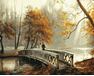 A bridge in an autumn park paint by numbers