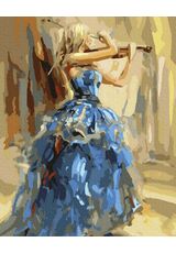Violinist in a blue dress