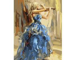 Violinist in a blue dress