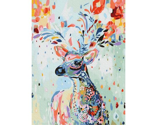 A floral deer 30x40cm paint by numbers