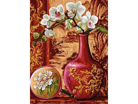 Orchid in a vase paint by numbers