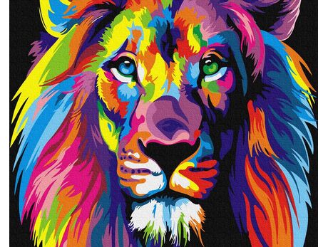 Rainbow Lion paint by numbers