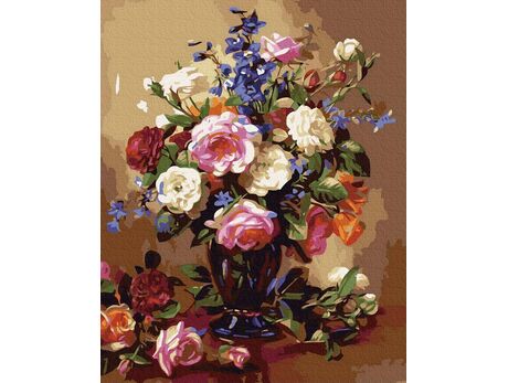 Roses and peonies paint by numbers