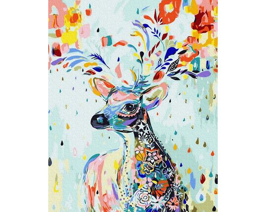 A floral deer 50x65cm paint by numbers