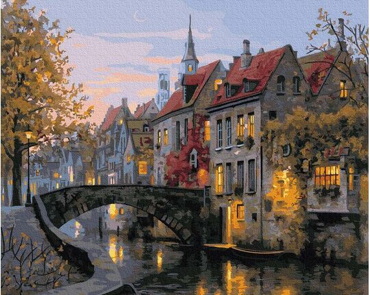 Old Belgian streets, Bruges 50x65cm paint by numbers