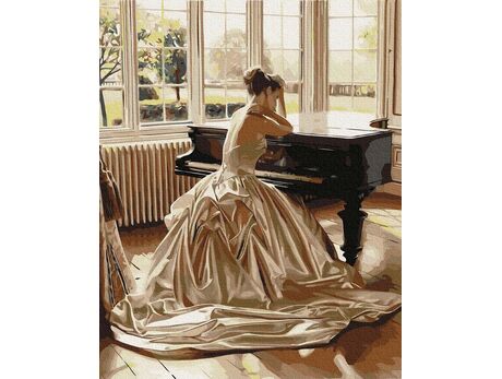 Girl at the piano paint by numbers