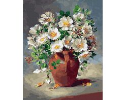 White flowers in a jug 40x50cm