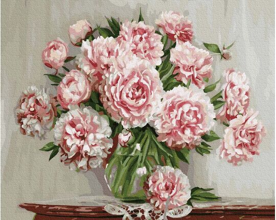 Lush peonies paint by numbers