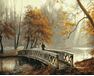 Bridge in an autumn park paint by numbers
