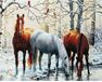 Horses by the river diamond painting