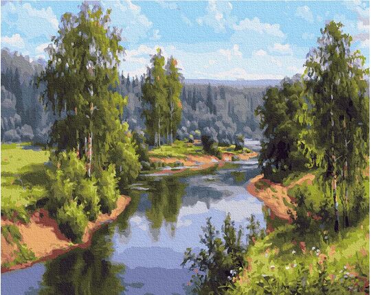 Summer landscape paint by numbers