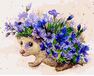 Hedgehog and cornflowers paint by numbers