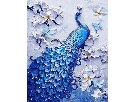 A beautiful peacock paint by numbers
