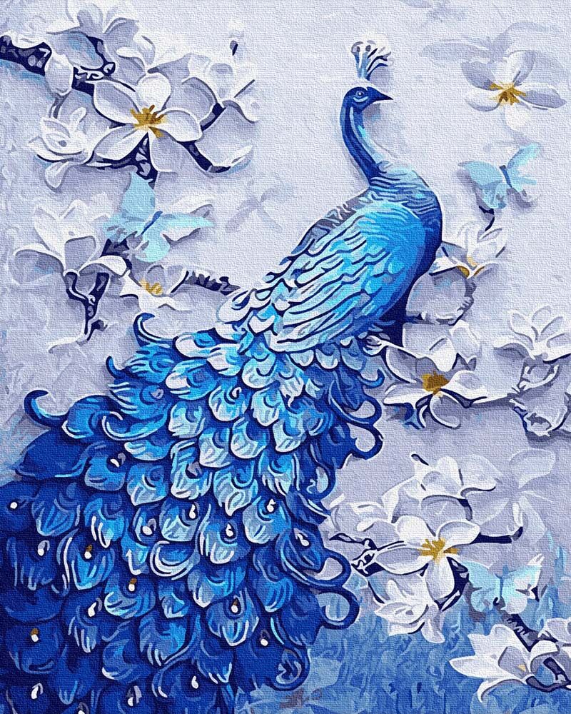 A beautiful peacock, 40x50 cm - DIY Paint by numbers - iPicasso
