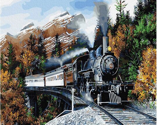 Rushing through the mountains paint by numbers