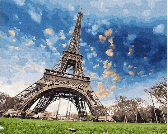 Romantic Paris sky paint by numbers