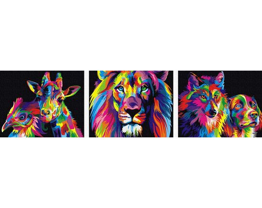 Colorful animals paint by numbers