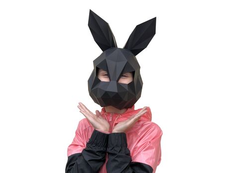 Rabbit mask (black) papercraft 3d models