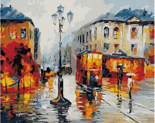Streets after the rain paint by numbers