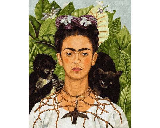 Frida Kahlo. Thorn necklace and hummingbird portrait 40x50cm paint by numbers