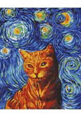 Ginger cat in the style of van Gogh