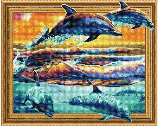 Joyful dolphins diamond painting