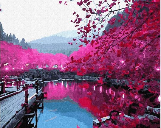 Sakura blossom paint by numbers