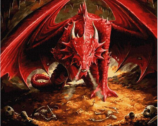 Red dragon paint by numbers