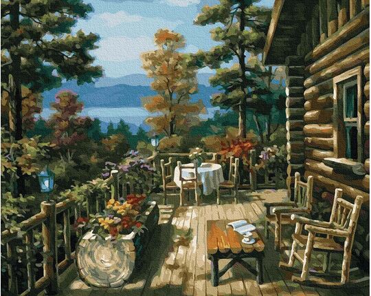 Terrace with a beautiful view paint by numbers