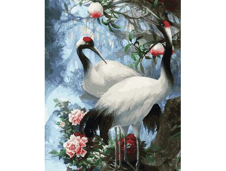 Beautiful cranes paint by numbers