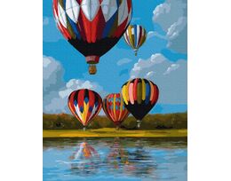 Colorful balloons on the lake