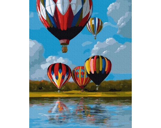 Colorful balloons on the lake paint by numbers