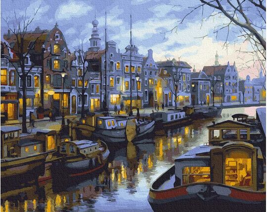 Amsterdam canals paint by numbers
