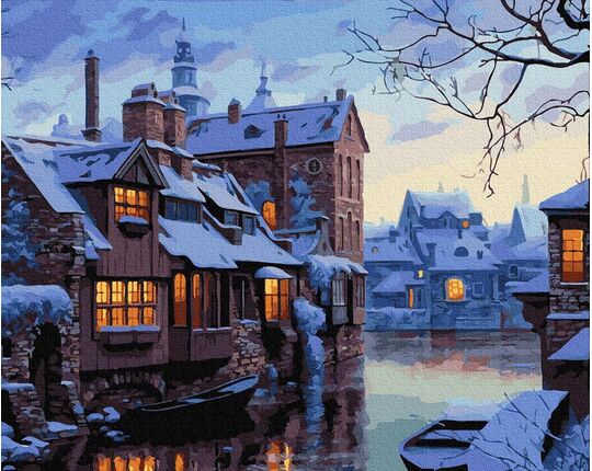 Winter evening in Bruges 40x50cm paint by numbers