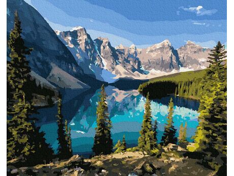 The beauty of a mountain lake paint by numbers
