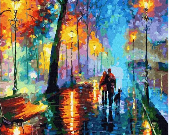 Walk in the rain paint by numbers